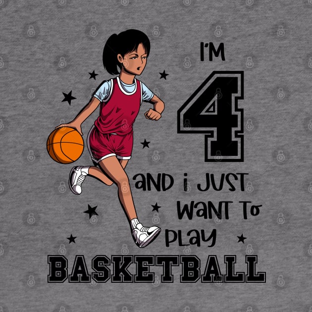 Girl plays basketball - I am 4 by Modern Medieval Design